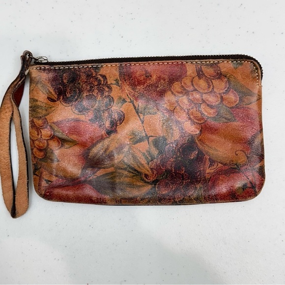 Patricia Nash Handbag Floral Leather Zip Closure Red - Picture 1 of 5